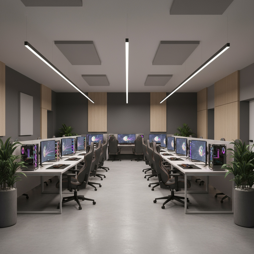 Moderner PC‑Gaming‑Bereich in Zürich